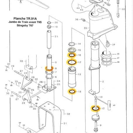 kit joints train d'atterrissage avant slingsby t67