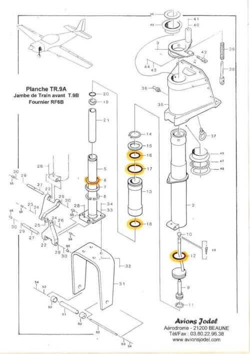 kit joints train d'atterrissage fournier rf6b