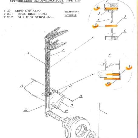 kit joints train d'atterrissage olÉopneumatique t.20