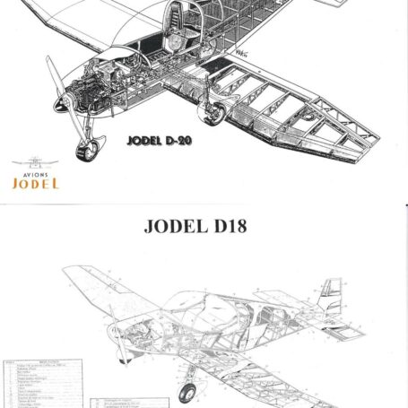2 sets dessins ecorches serie 2 avions jodel