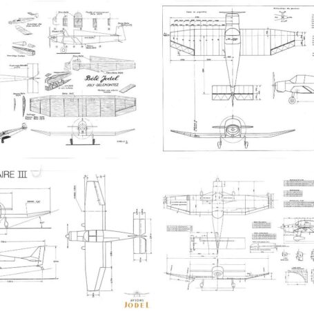 4 sets plans avions jodel