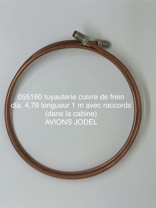 055160 tuyauterie cuivre de frein dia 4.76 lg 1 m avec raccords